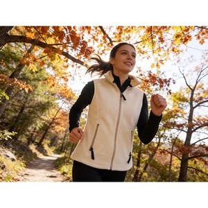 Patagonia Synchilla Fleece Vest Womens Small Cream Full Zip Sleeveless Jacket
